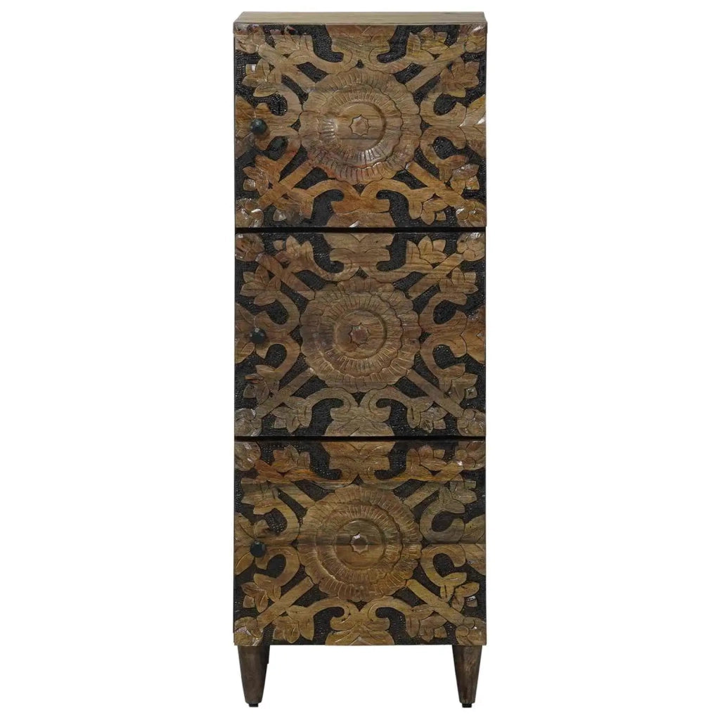 Mobile Alto Marrone 40 x 33,5 x 110 cm Legno di mango massello 4018361