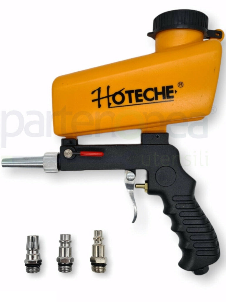 PISTOLA SABBIATRICE PNEUMATICA CON SERBATOIO E UGELLO IN ACCIAIO PER SABBIARE