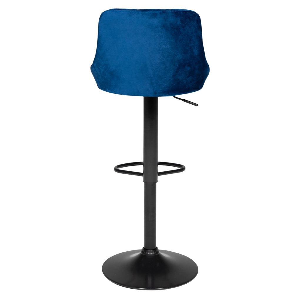Sgabello da bar in velluto blu ROBIN