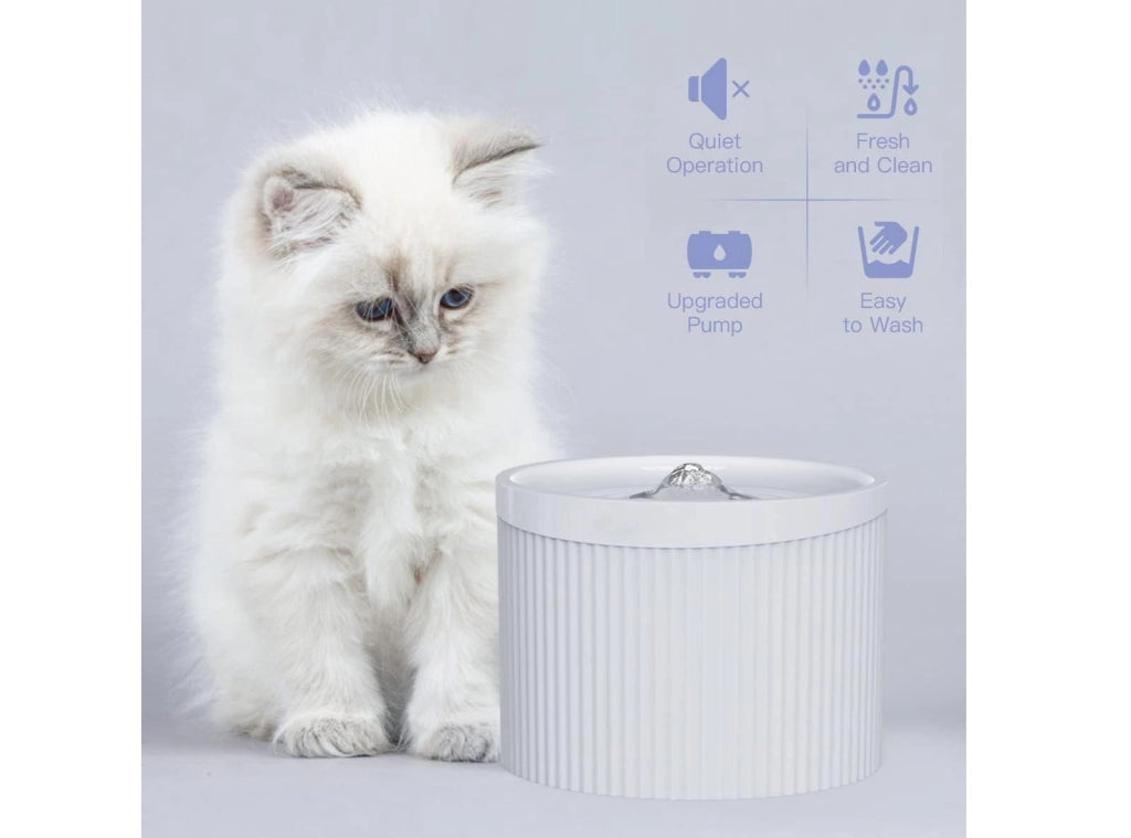 Fontanella Automatica per Gatti e Cani da 2 Litri Distributore d'Acqua Silenzioso in ABS Alimentare Dispenser Idrico per Animali Domestici