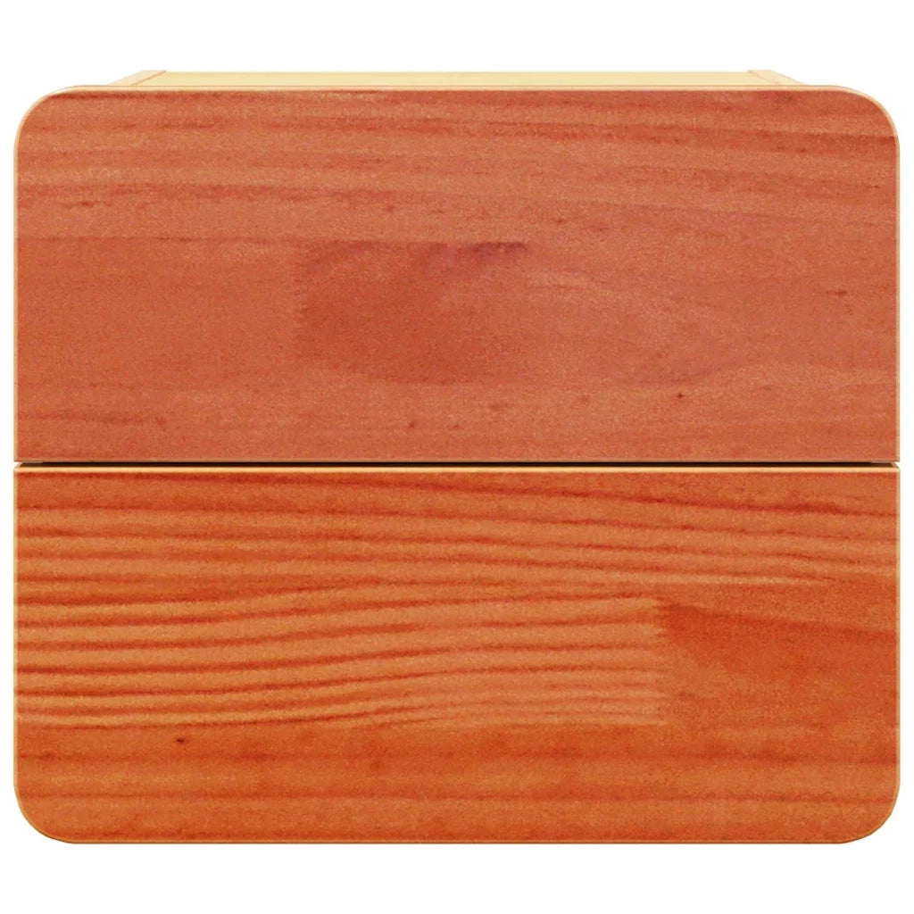 Comodino 2 pz-Set di 2 Tavolino da notte Marrone 39 x 34 x 33 cm Legno di pino massello 119755
