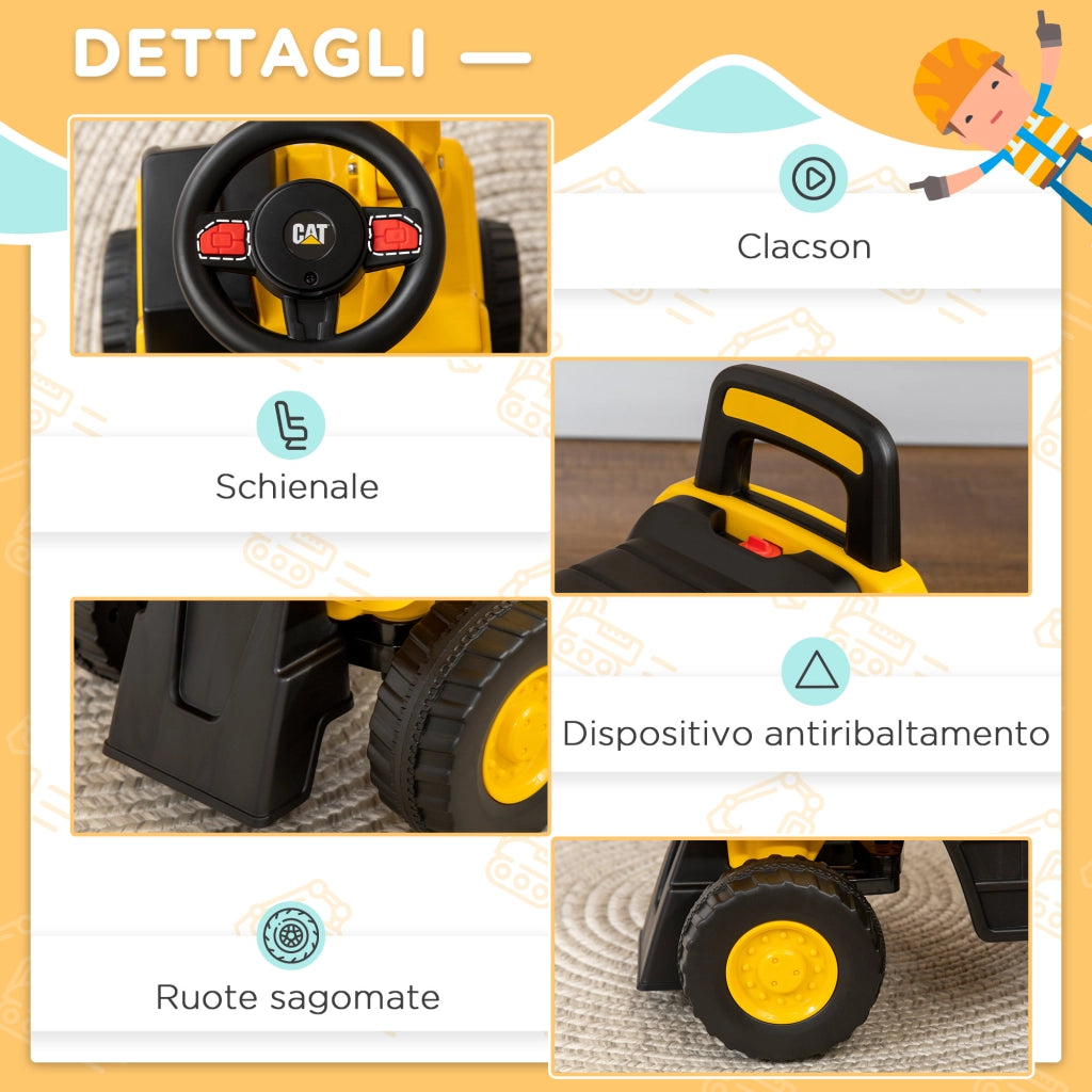 Ruspa Giocattolo per Bambini con Escavatore e Contenitore ¨C Minimal ¨C Giallo