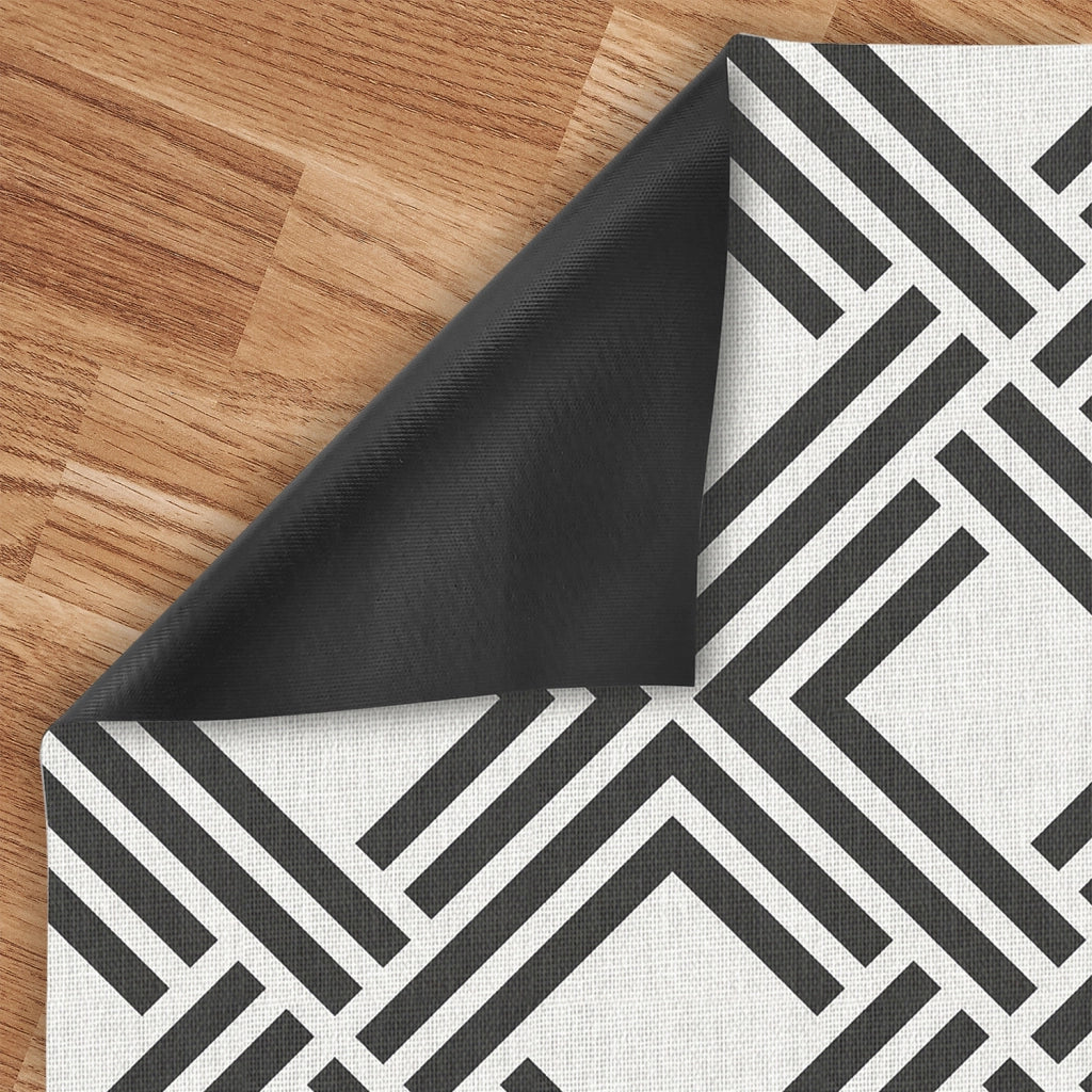 Tappeto vinilico di alta qualità geometrica nera 120x180