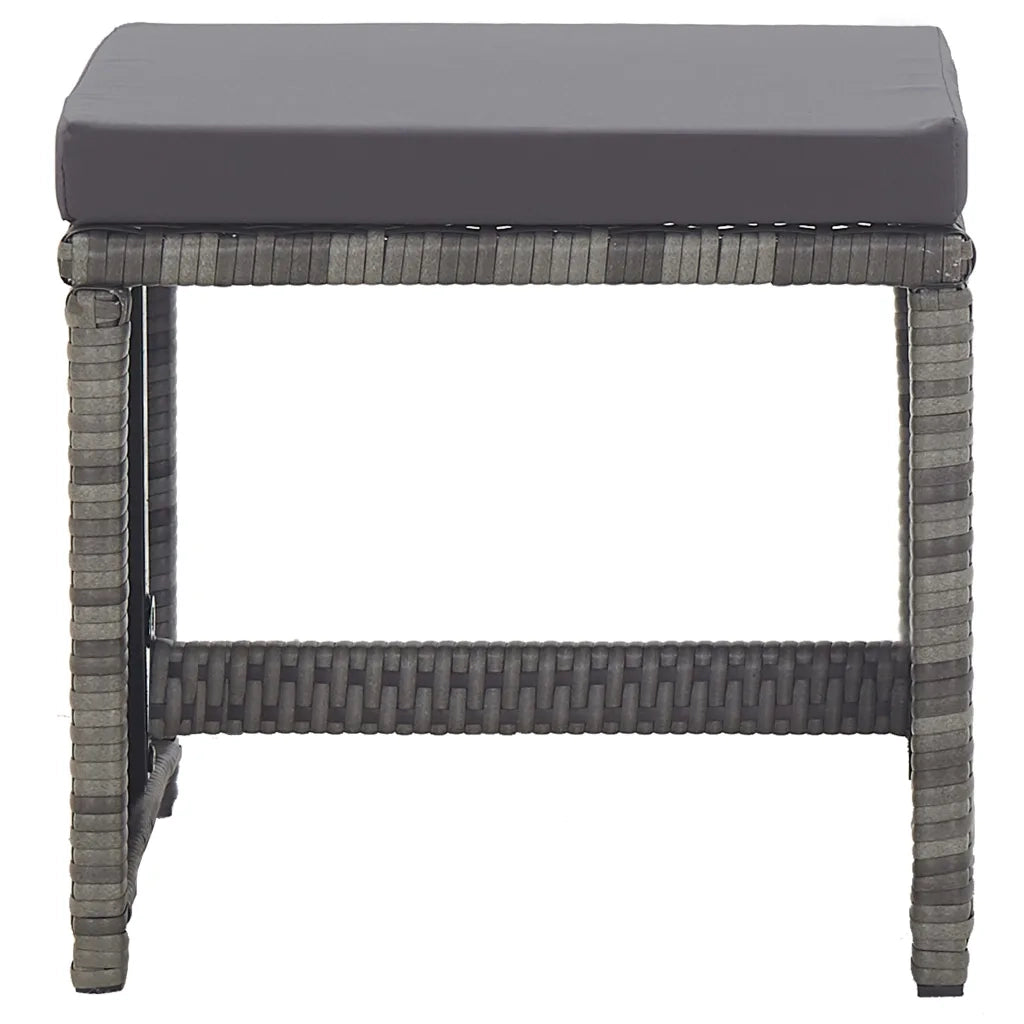 Sgabelli da Giardino 2 pz con Cuscini in Polyrattan Antracite 46419