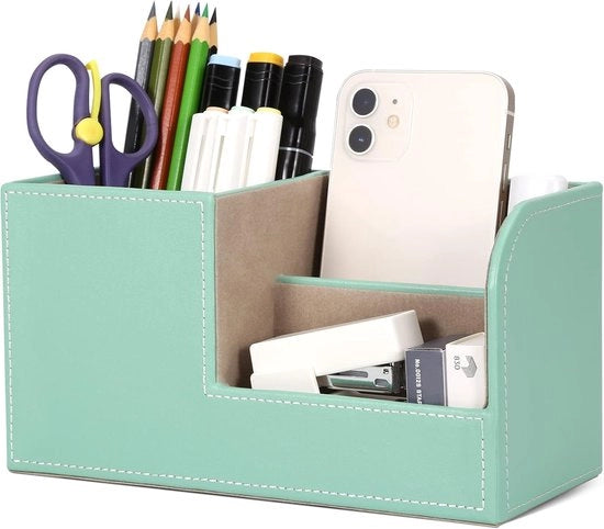 Organizzatore per Scrivania Penne - Verde Munito - Pelle PU
