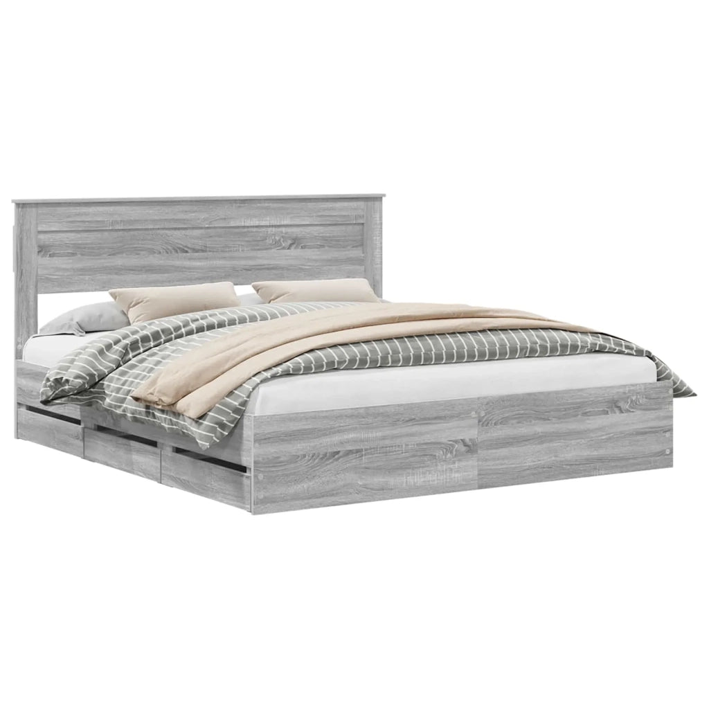 Struttura del letto con cassetto Grigio Sonoma 180 x 200 cm 3409832