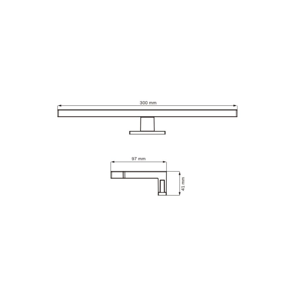 Applique bagno specchio LED 5W 4000K 30cm IP44 nera