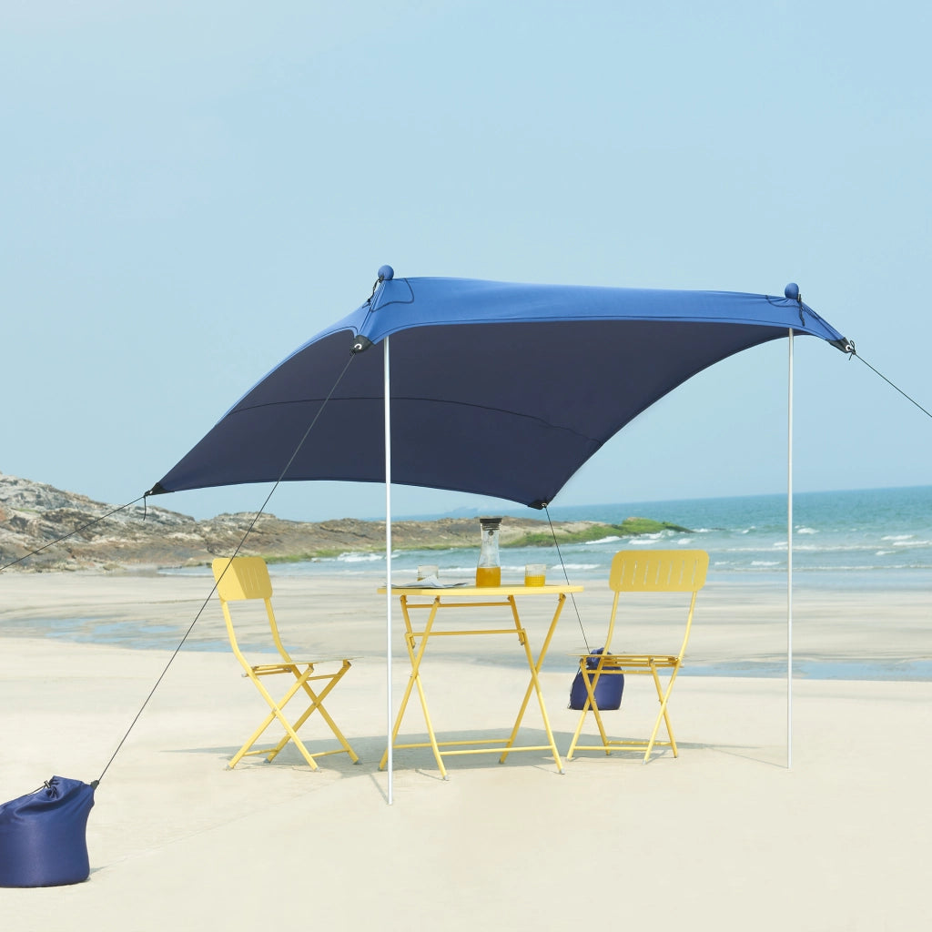 Telo Parasole a Vela Bernheze con 2 Pali 270x270x210 cm Blu pro.tec