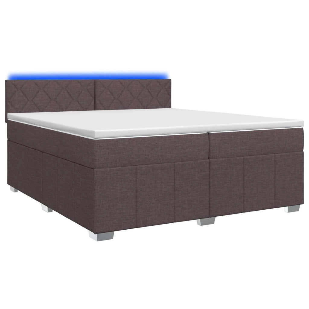 Letto box spring con materasso Marrone Scuro 200 x 200 cm 3452764