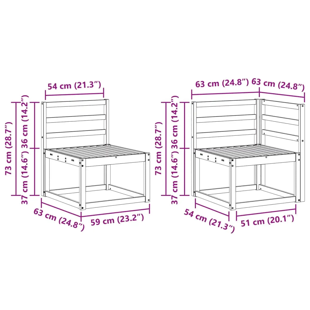 Set di divani da esterno 7 pcs Naturale