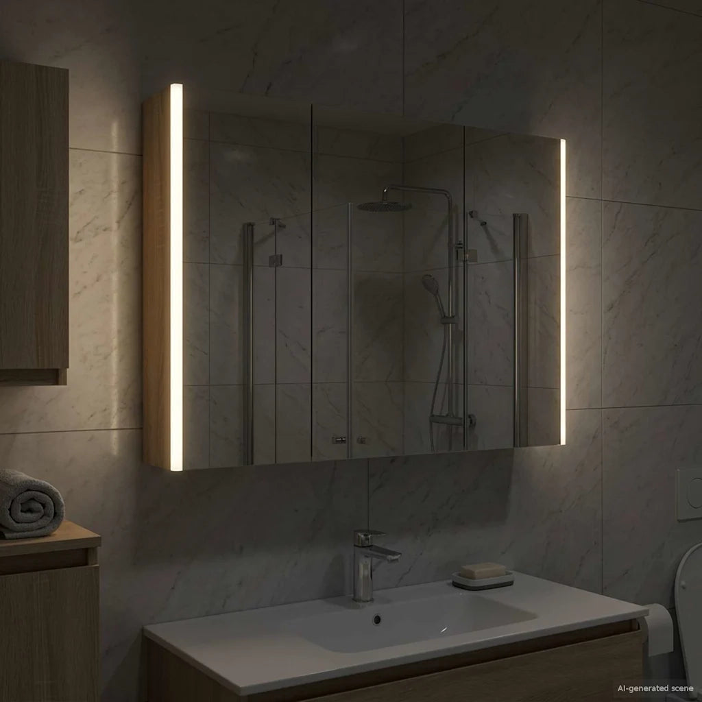 Mobiletto per specchio da bagno Rovere Sonoma 889273