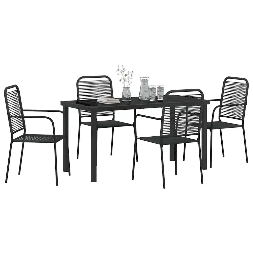 Set da Pranzo per Giardino 5 pcs Nero 3379158