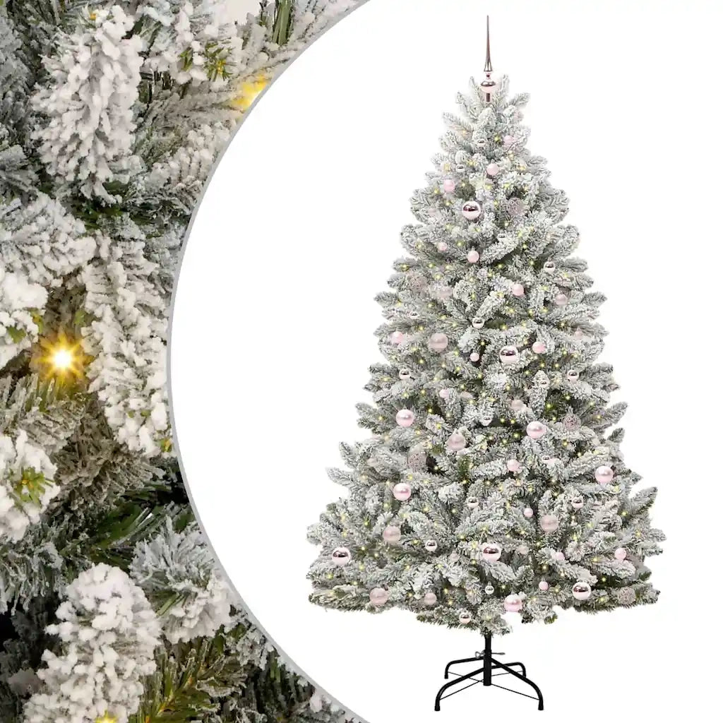 Albero di Natale artificiale con 300 LED Verde e Bianco 210 cm 3395759