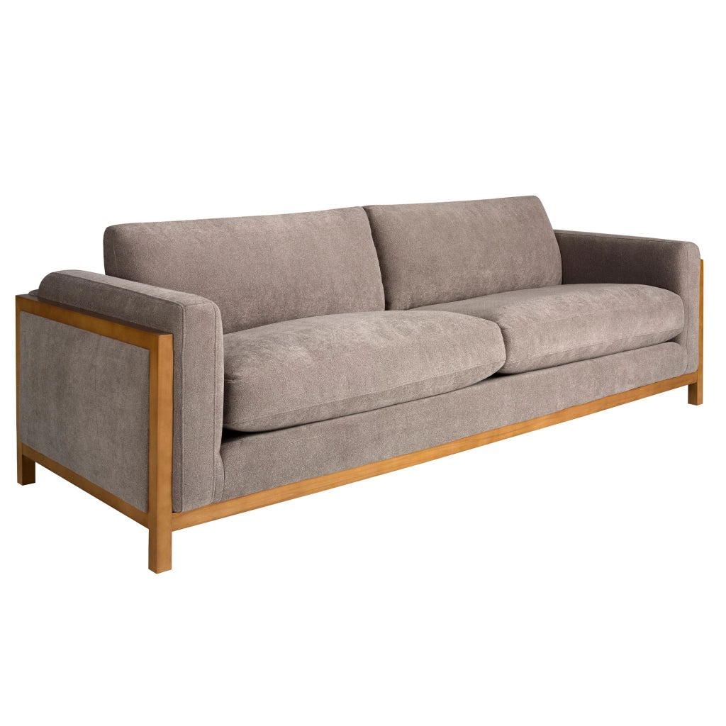 Divano a 3 posti in tessuto 260 x 92 x 88 cm colore marrone