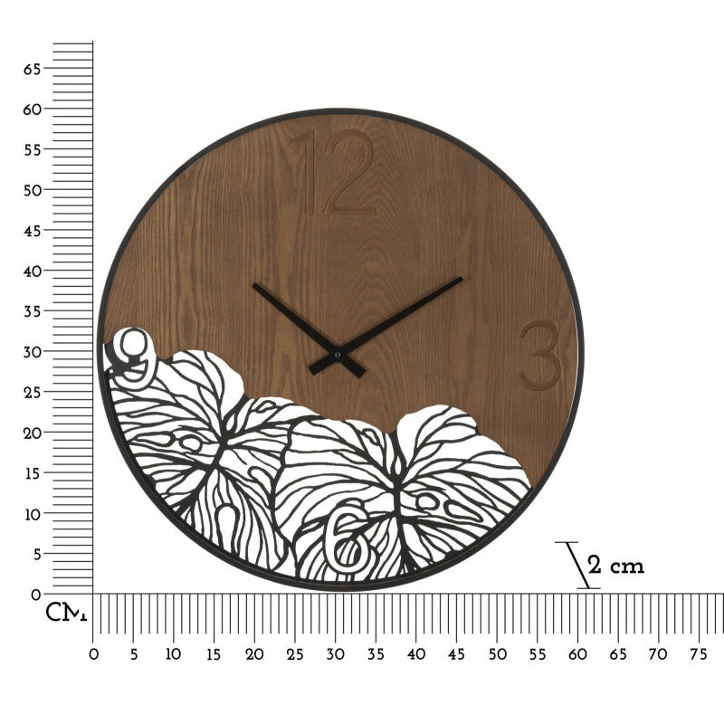 Orlogio Da Muro Wood/leaf cm ø 60x2