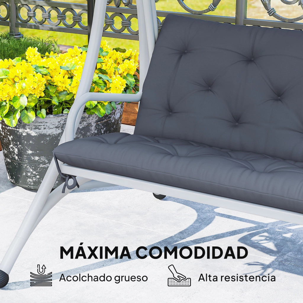 Cuscino per Panchina 2 Posti ¨C Minimal ¨C Grigio 100x98x8 cm