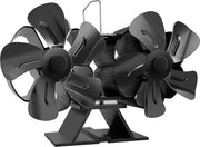 Ventilatore a parete a 10 veli con 2 motori - maggiore flusso d'aria - alimentato da calore a basso impatto ambientale - nero