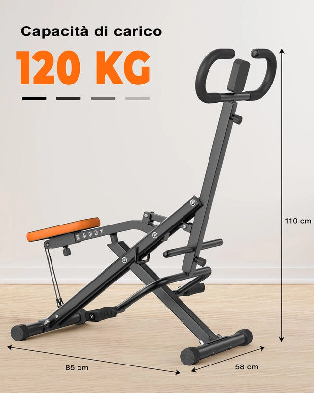 Squat Machine ,  ausilio per squat per fianchi e gambe, facile installazione, pieghevole, con impugnature ergonomiche, con display LCD