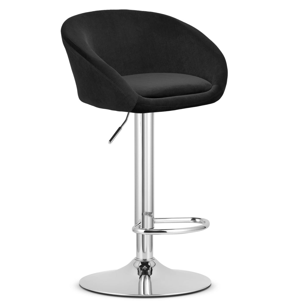 Sgabello in velluto VALORA EAST - Nero x 2