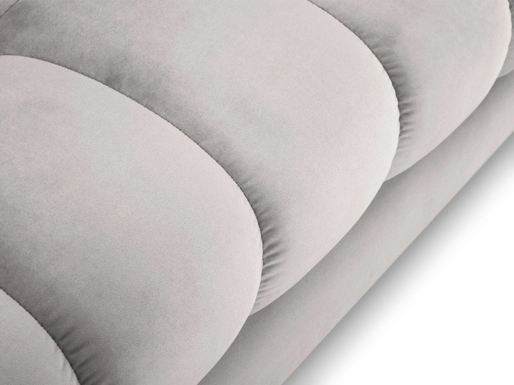 Cosmopolitan Design - Divano panoramico "Bali" 7 posti in velluto argento 