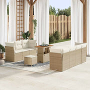 Set Divano da Giardino con cuscino 10 pcs beige e panna
