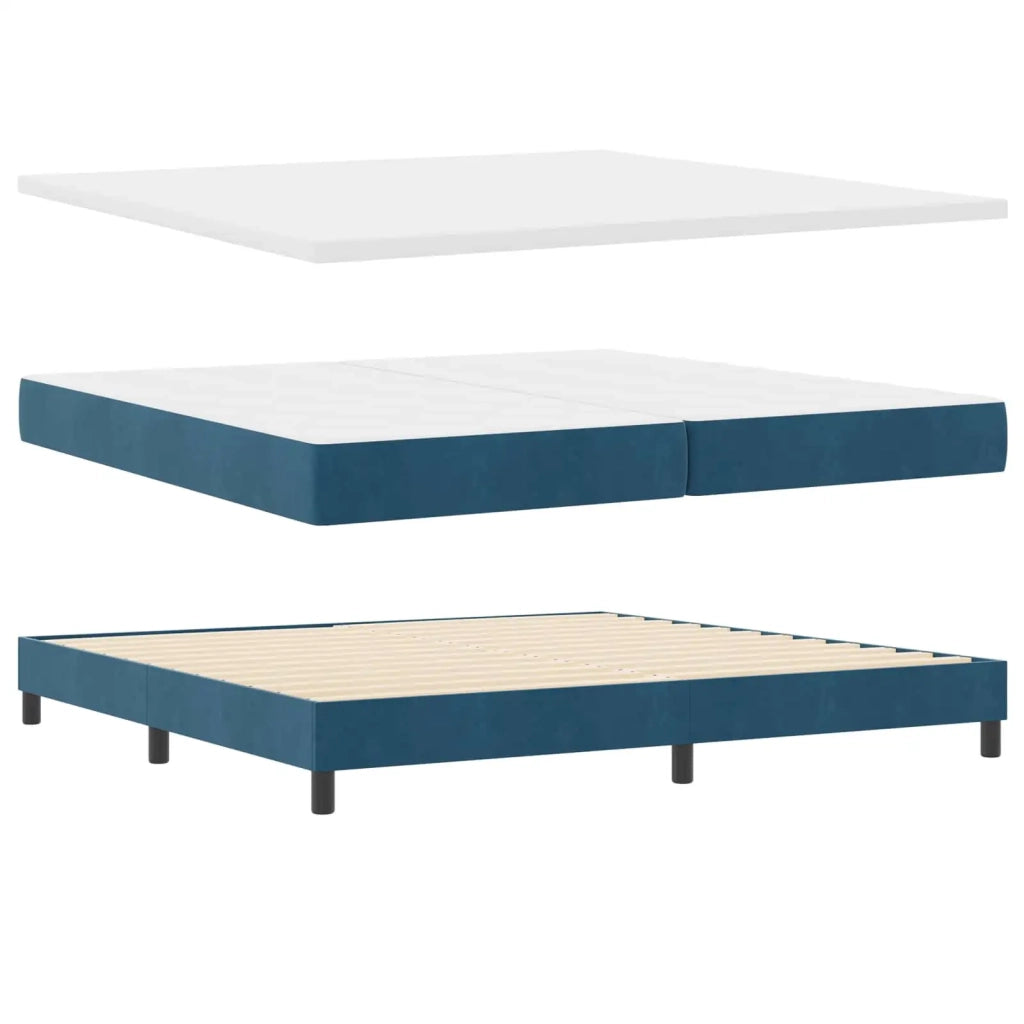 Letto a molle con materasso Blu scuro 200 x 200 cm Velluto 3340464