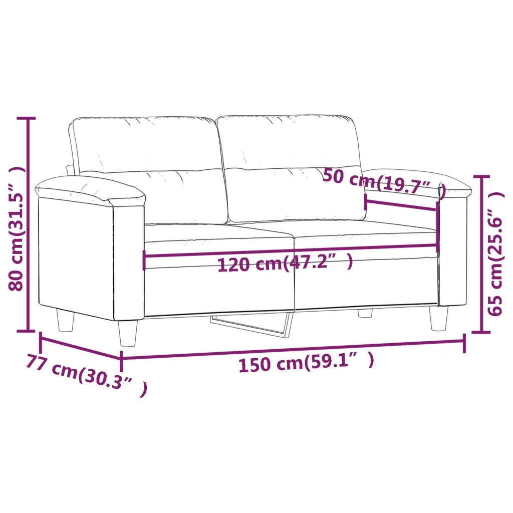 Divano a 2 Posti-Sofa 2 Posti Crema 120 cm in Similpelle 557994