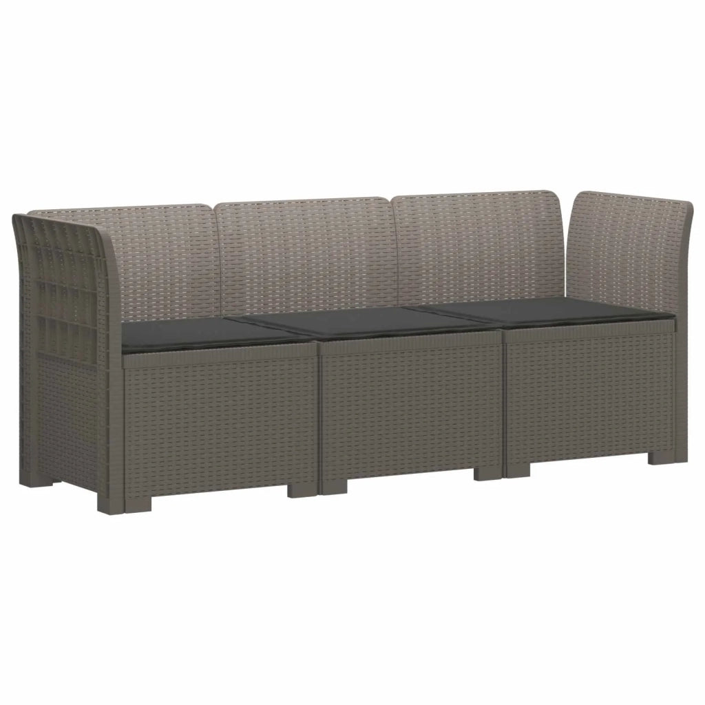 Divano da esterno-Divano da Giardino 3 posti con cuscini in look rattan PP 838381