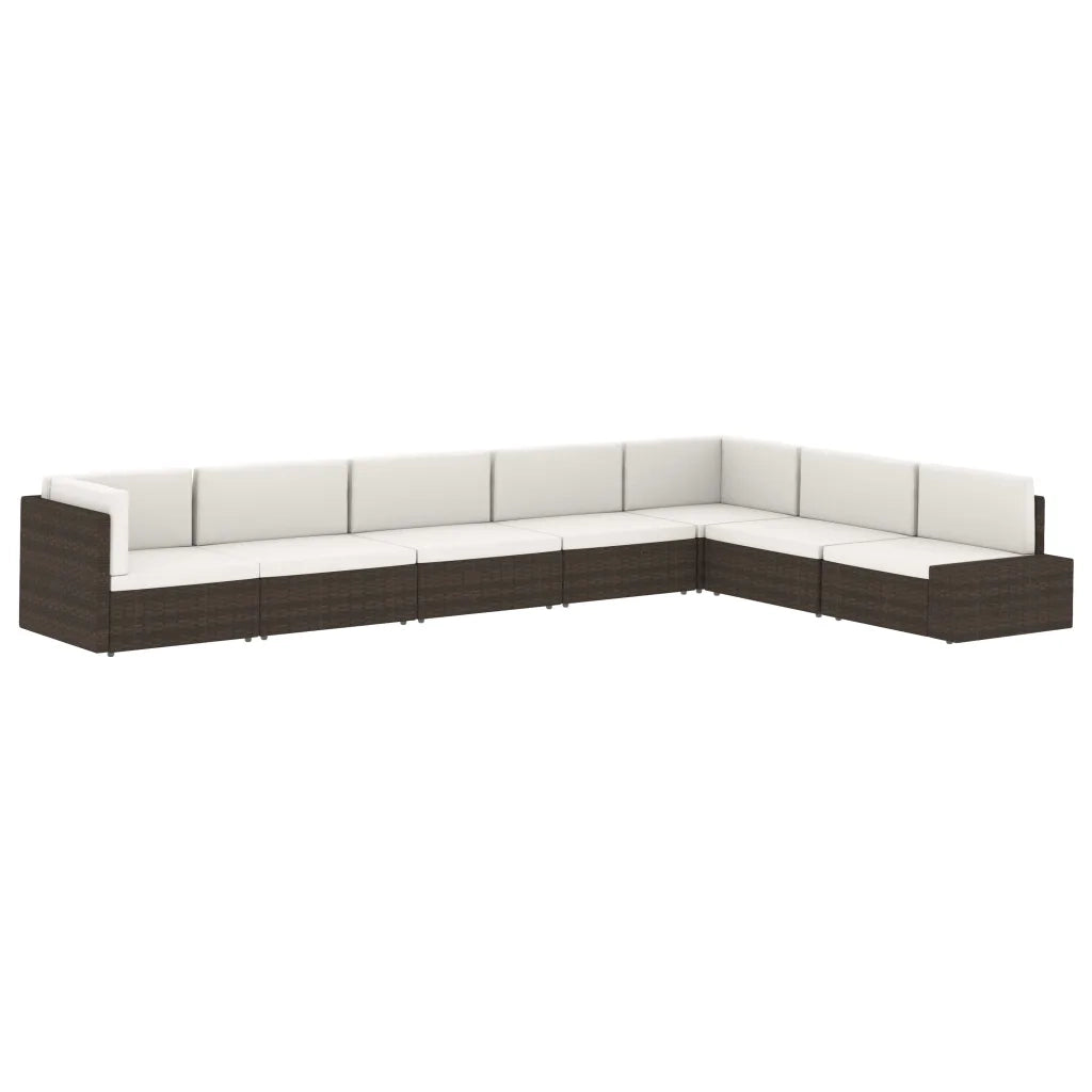Divano ad Angolo Modulare in Polyrattan Nero 49501