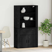 Credenza Rovere Nero 80 x 33 x 150 cm Legno multistrato 3333080