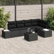 Set Divano da Giardino con archiviazione Nero polyrattan 3355742