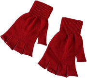 Maniche per donna e uomo, 2 paia di guanti in maglia a manopera senza dita per donna e uomo, colore bordeaux