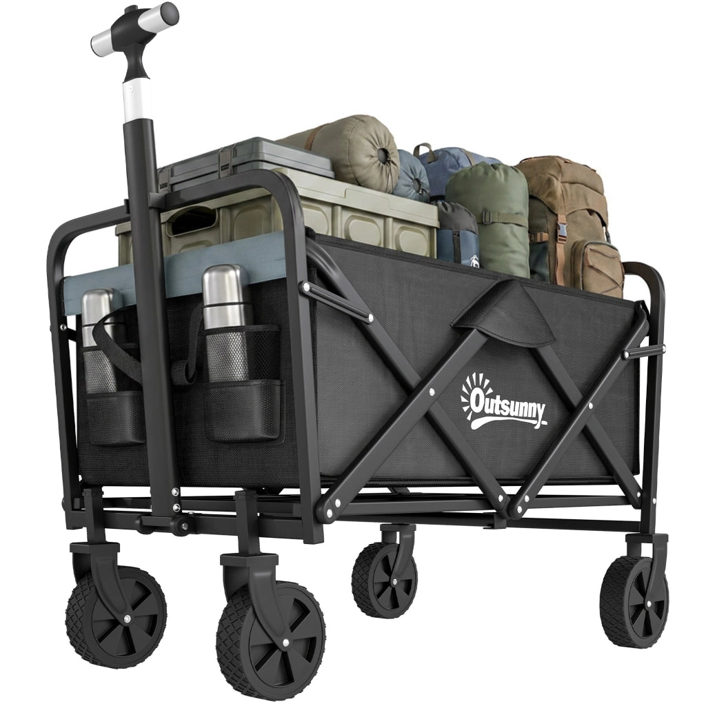 Carrello da Giardino Pieghevole ¨C Minimal ¨C Nero 77x50x63-93 cm