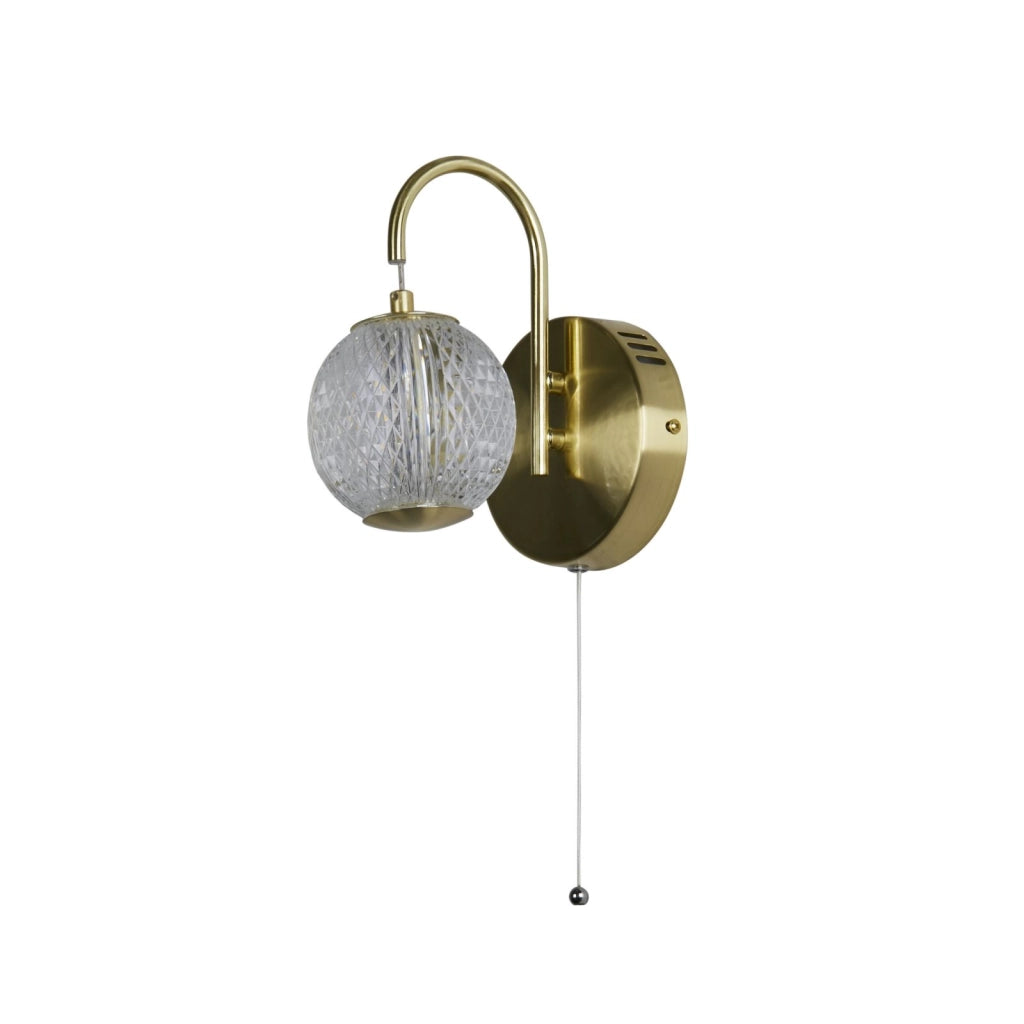 Applique Allure - Metallo ottone satinato e acrilico trasparente