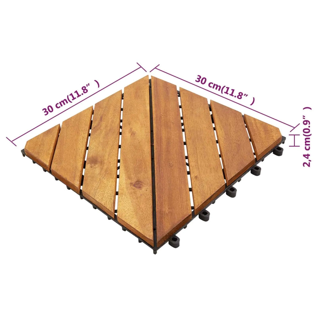 Piastrella per Decking 30 pz Marrone 30 x 30 cm CFW6471604