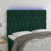 Testiera a LED Verde Scuro 144x7x118/128cm in Velluto 3122811