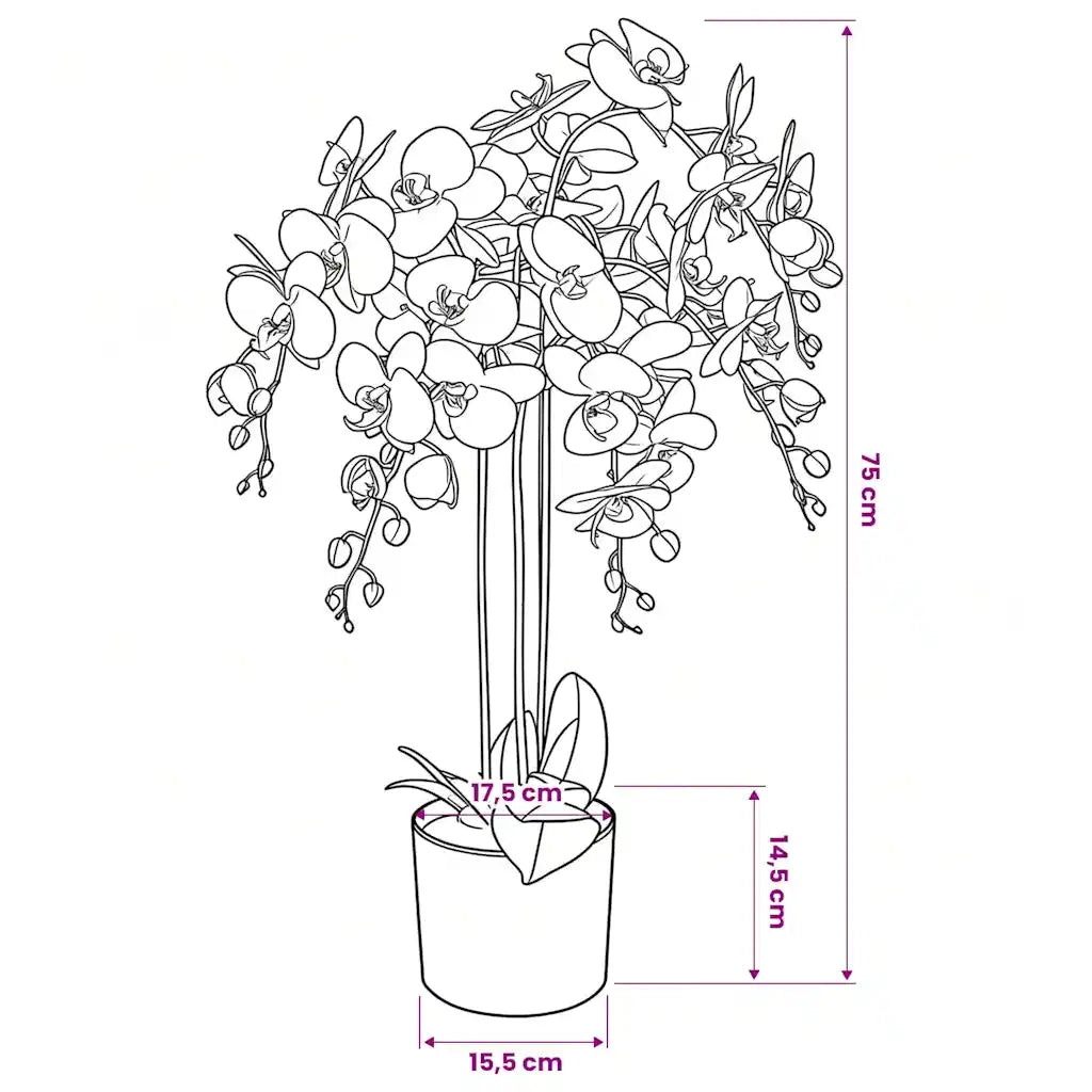 Orchidea Artificiale con Vaso75 cm Bianca 244425