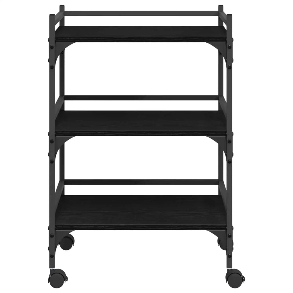 Carrello da Cucina Rovere Nero 50 x 35 x 75.5 cm 883017