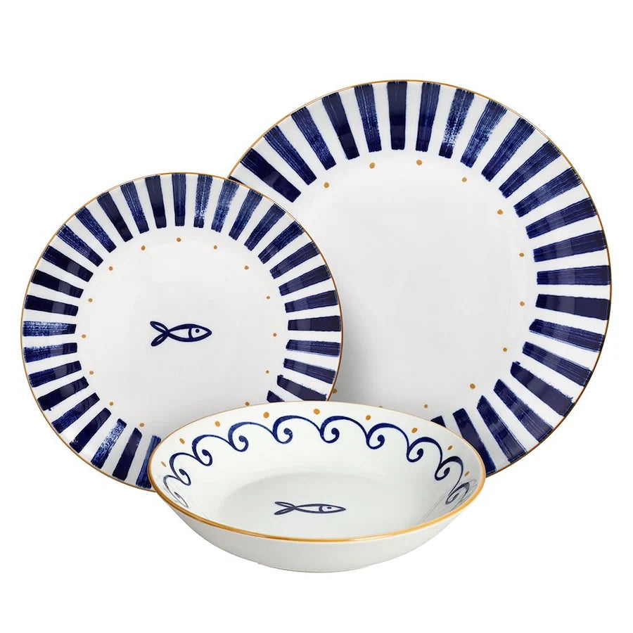 Servizio piatti 18 pezzi Sardinia Porcellana Blu