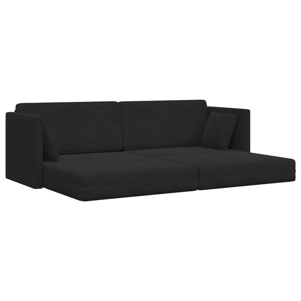 Divano-letto da pavimento Nero 213 x 70 x 77 cm Velluto 4106730