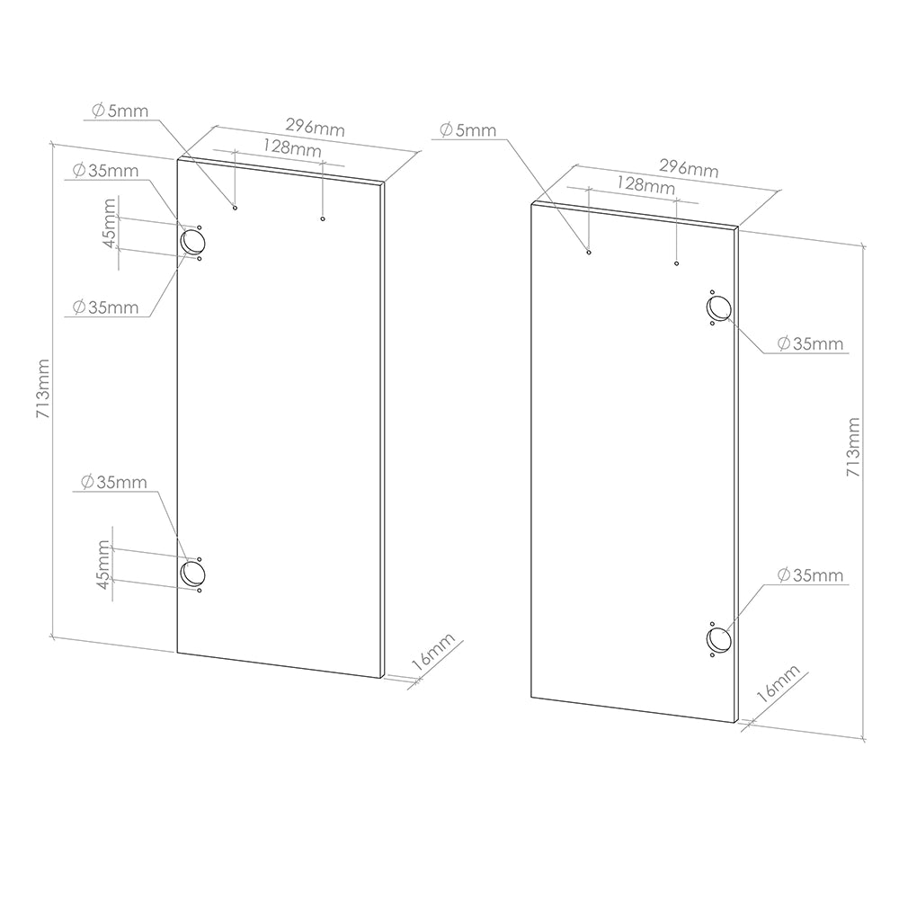 Vicco Frontale cucina Nero lucido 59.2 x 71.3 cm frontale del mobile per mobile base