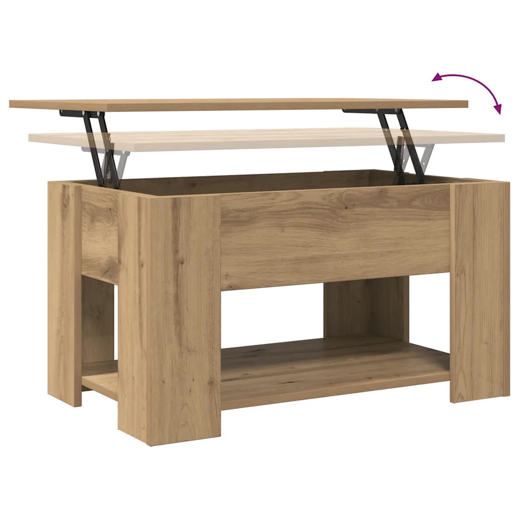 Tavolino da Salotto Rovere Artigianale 79x49x41 cm Truciolato 856929
