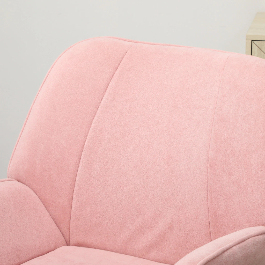 Poltrona imbottita in velluto ¨C zephmum ¨C rosa con gambe in metallo