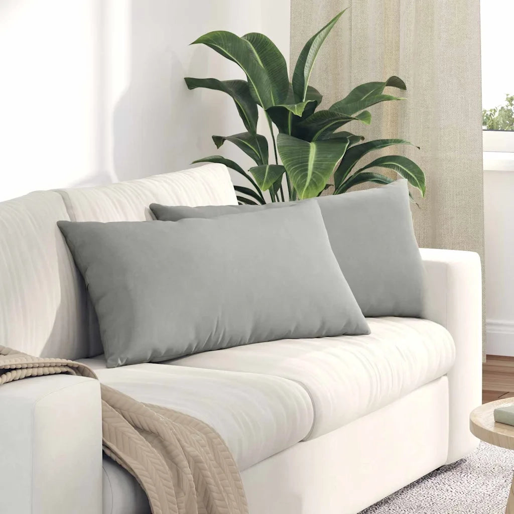 Cuscini da Divano 2 pcs Grigio chiaro 80 x 40 cm Tessuto 42013726
