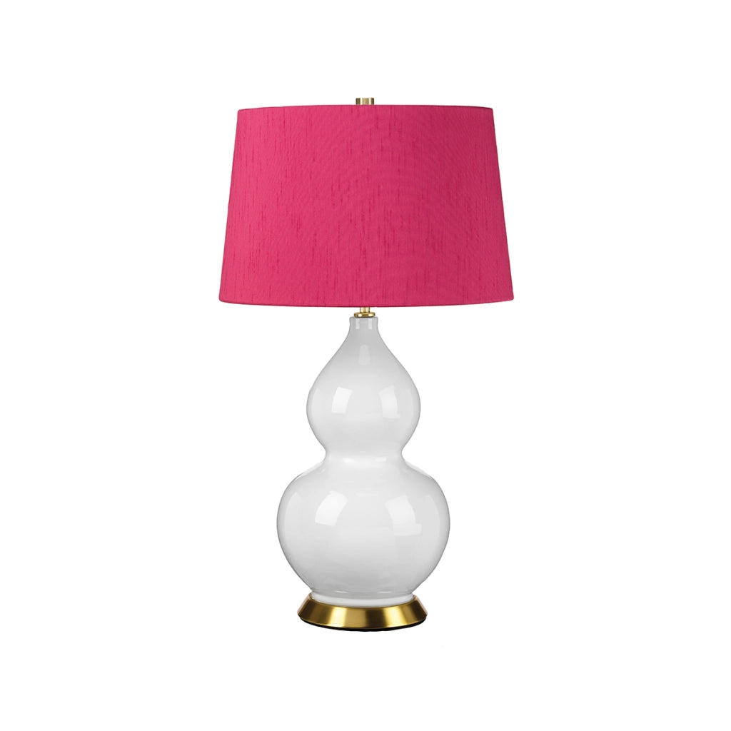 Lampada da tavolo Isla ceramica bianca paralume rosa E27 Elstead