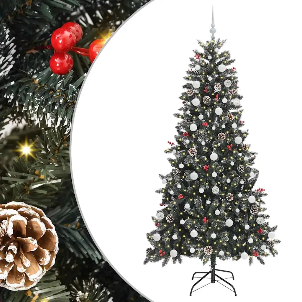 Albero di Natale artificiale con 300 LED Verde 210 cm 3395895