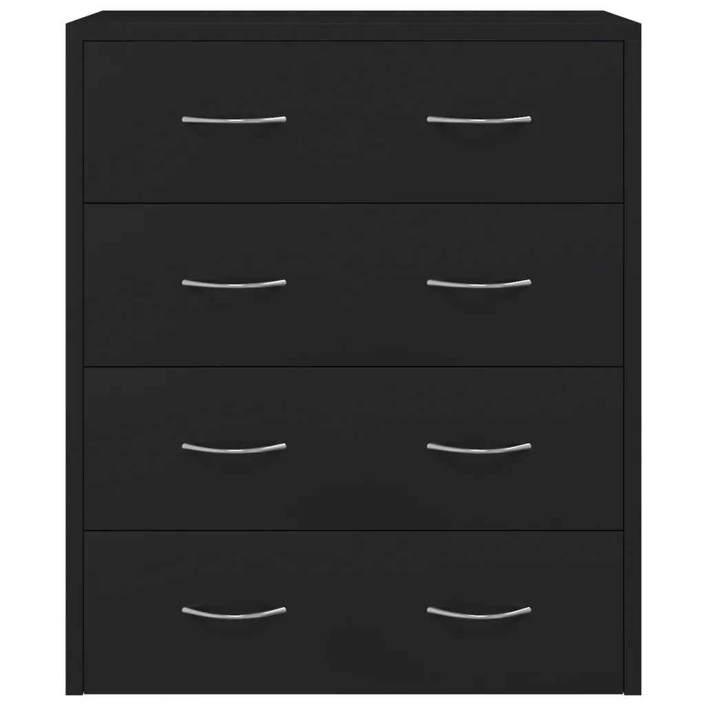 Credenza con 4 Cassetti 60x30,5x71 cm Nera 342577