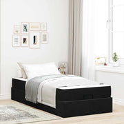 Struttura letto con materasso con materasso 2 pcs Nero Velluto