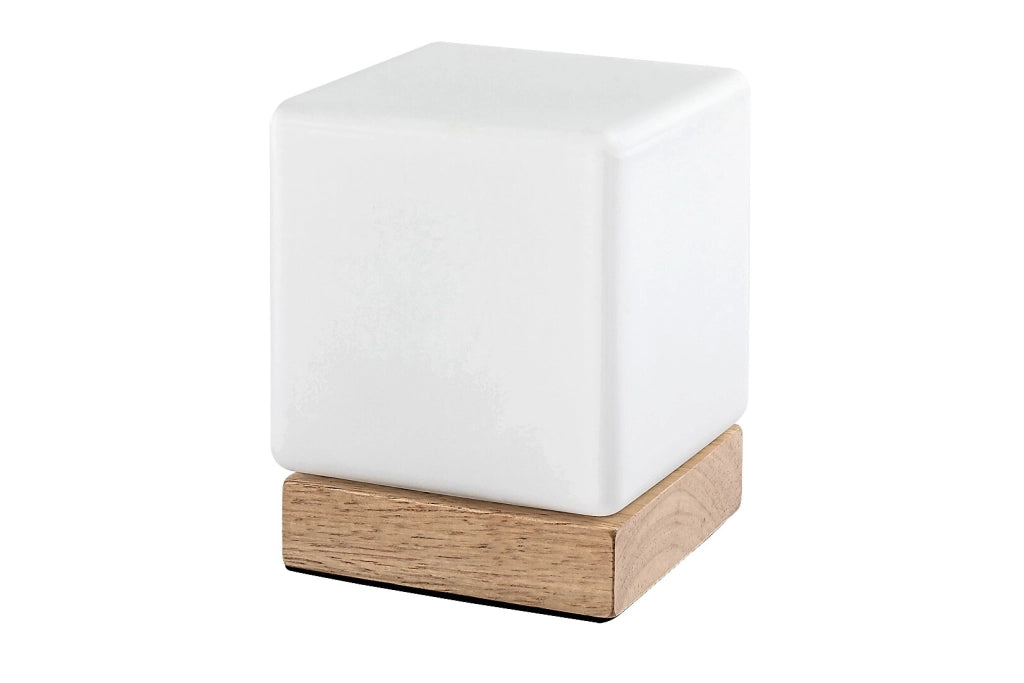 Lampada da tavolo Pirit faggio vetro LED dimmer Rabalux