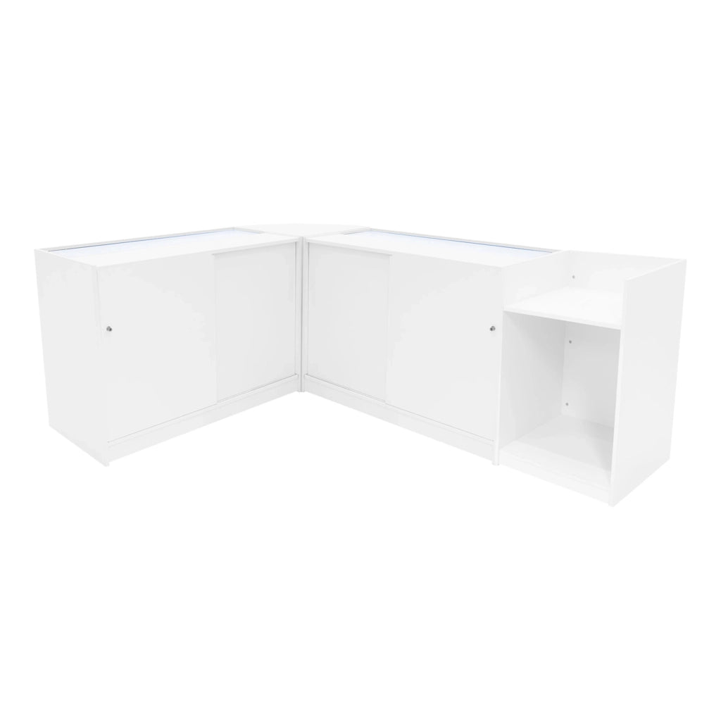 Set Banconi Bianco Gravity LED B1200 C1200 CM60 TB60 con Vetrina e Serratura
